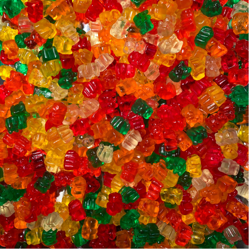assorted fruity gummy bears